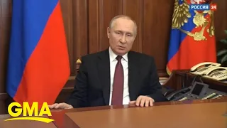 Russian president claims action in Ukraine is 'not an invasion'