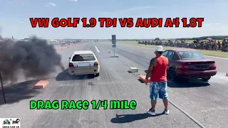 VW GOLF 1.9 TDI vs AUDI A4 1.8T drag race 1/4 mile 🚦🚗 - 4K UHD