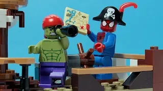 Lego Hulk Pirate Brick Adventure with Spider man Animation for Kids