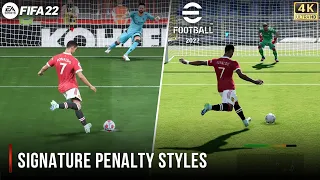 FIFA 22 vs eFootball 2022 | Signature Penalty Styles | PS5™ 4K 60FPS