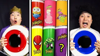 Pink Food VS Blue Food Challenge ASMR MUKBANG for Superheroes by HUBA