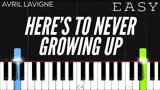 Avril Lavigne - Here’s To Never Growing Up | EASY Piano Tutorial