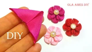 Невероятно Простые и Милые ЦВЕТЫ из ЛЕНТ😍Канзаши/ DIY Ribbon Flowes/ Flower Making/Kanzashi/Ola ameS