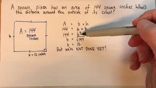 How to find the perimeter of a square if you know its area