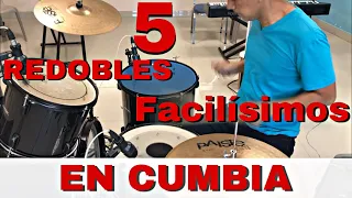 5 Redobles Facilísimos En Cumbia!!! [Tutorial Batería] 🥁🎶🎤