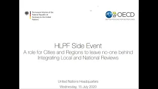 HLPF Side Event - A role for Cities and Regions to leave no-one behind