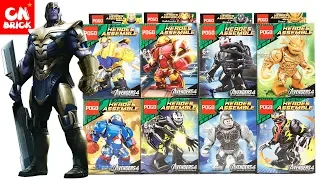 LEGO BIG FIGURES SET THANOS HULKBUSTER VENOM GROOT RHINO MARVEL  POGO 6008  Unofficial lego