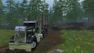 Farming Simulator 18 Лесоводство лесовоз на погрузке