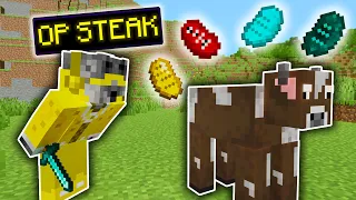 Minecraft Manhunt, but there's Custom OP Steak...