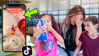 6 YEAR OLD REACTS TO MOM'S TIK TOKS!! **EXPOSED** | Familia Diamond