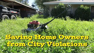 Mowing Overgrown Grass for FREE ~ Satisfying Result | Saving Homeowners from City Violations