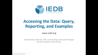 2023 User Workshop – 1.3 – Accessing the Data: Query, Reporting & Examples