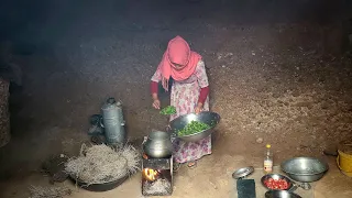 Campfire cooking in the Cave Because of the Rain | Afghanistan village life