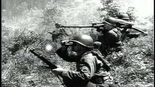 American soldiers firing recoilless rifles in Korea during the Korean War. HD Stock Footage