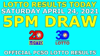 [OLD] 5pm Lotto Result Apr 24 2021 (Saturday) PCSO Today