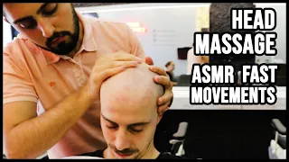 ASMR HEAD MASSAGE with FAST MOVEMENTS | TURKISH BARBER