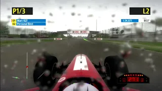 F1 2013 wet time trial Ferrari F399 hotlap setup with commentary in Polish game PS3 controller HD