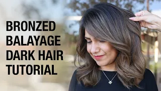 Bronzed Balayage for Dimensional Dark Hair | Rooted Low-Maintenance Highlight Tutorial | Kenra Color