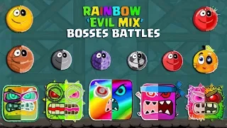 RED BALL 4 - "ALL RAINBOW EVIL MIX BOSSES" Battle with 'ALL EVIL MIX BALLS'