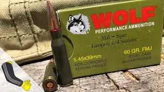 Wolf Mil-Spec Lacquer and Sealant 5.45x39 60gr. FMJ (Green Box)//Velocity Test