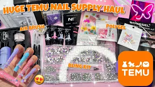 TRYING MORE CHEAP NAIL PRODUCTS FROM TEMU 🧡 Acrylic kits, dip powder kit, nail decor + more!