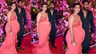 3rd Time Pregnant Kajol Flaunting her Baby Bump with husband Ajay Devgan