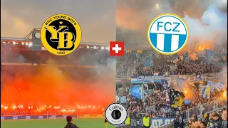 Pyroshow und krasser Südkurve Auswärtssupport | Young Boys v FC Zürich