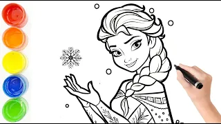 Elsa princess Drawing || How to draw Frozen step by step