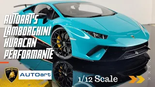 Lamborghini Huracan Performante by AUTOart's. Colour Blue Glauco 1/12 Scale