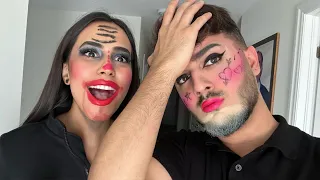 Makeup Challenge with WIFE gone wrong!