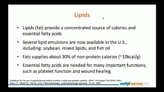 Protein, Carbs, and Fat, oh my! Total Parenteral Nutrition Overview