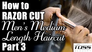 How to cut a medium length men’s haircut Using a razor - Part 3