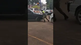 ugandan traffic officer knocked down by a car