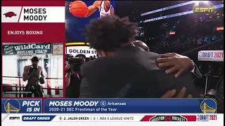 Kendrick Perkins has a stroke trying to say Moses Moody's name