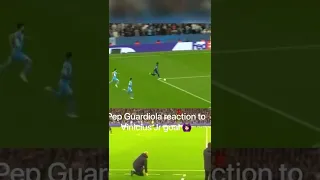 Pep Guardiola reaction to Vinicius goal Man city vs Real Madrid Champions league