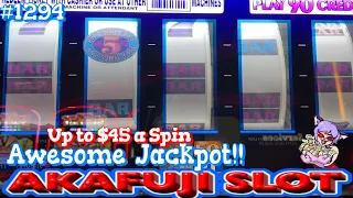 Awesome Jackpot Handpay!! Five Times Pay Slot 5 Reel Up to $45 Bet, YAAMAVA Casino 赤富士スロット 50万円