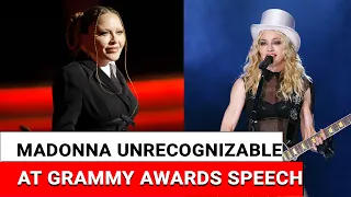 Madonna unrecognizable at Grammy Awards speech