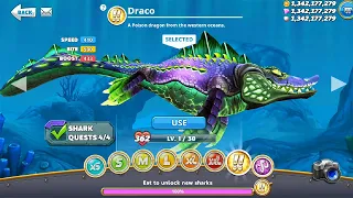Hungry Shark World - New Draco Shark Skin Unlocked - All Characters Unlocked Android Gameplay