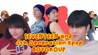 4th gen kpop boy groups vibing to seventeen