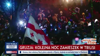 Gruzja: kolejna noc starć demonstrantów z policją