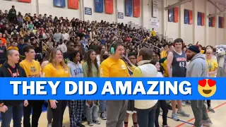 High school erupts in applause as special needs students sing National Anthem before basketball game