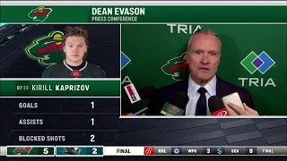 Coach Evason after Wild win over Sharks