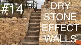 Dry Stone Effect Wall Building Using Cotswold Stone #14