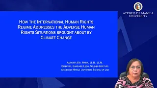 How the International HR Regime Addresses the Adverse HR Situations brought about by Climate Change