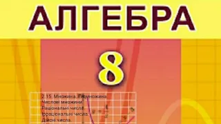 2.15. Множина. Підмножина. Числові множини. Раціональні, ірраціональні, дійсні числа.Алгебра 8 Істер