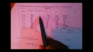 K.c.s.e 2023.Form 4 Mathematics.Statistics(II). Variance And Standard deviation.