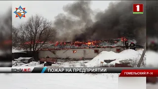 Крупный пожар ликвидирован на предприятии в Гомельском районе. Зона Х