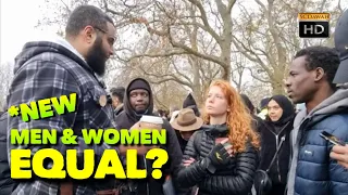 P1 - Men and women equal? Mohammed Hijab Vs Girl visitor | Speakers corner | Hyde Park