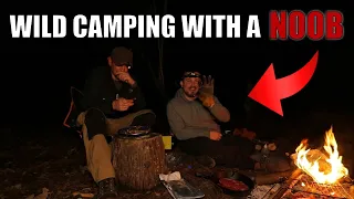 UK Woodland Wild Camping With a NOOB CAMPER- Tarp Shelter - Woodland Cooking - Military Bivvy Bag