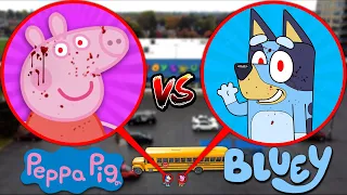 DRONE CATCHES PEPPA PIG AND BLUEY AT HAUNTED SCHOOL!! (CURSED BLUEY VS PEPPA PIG)